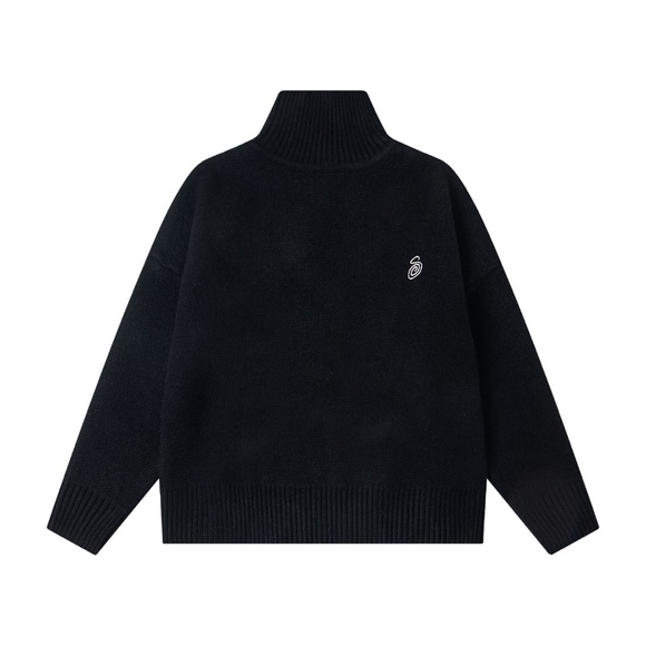 Stussy Sweaters - Stussy Black Turtleneck Sweater